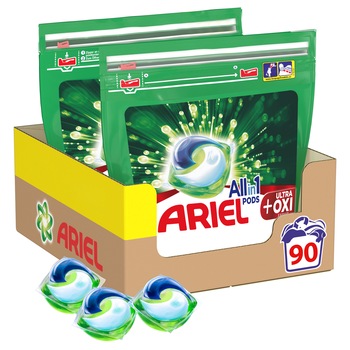Detergent capsule Ariel All in One PODS Plus Oxi Effect, 90 spalari Detergent capsule Ariel All in One PODS Plus Oxi Effect, 90 spalari