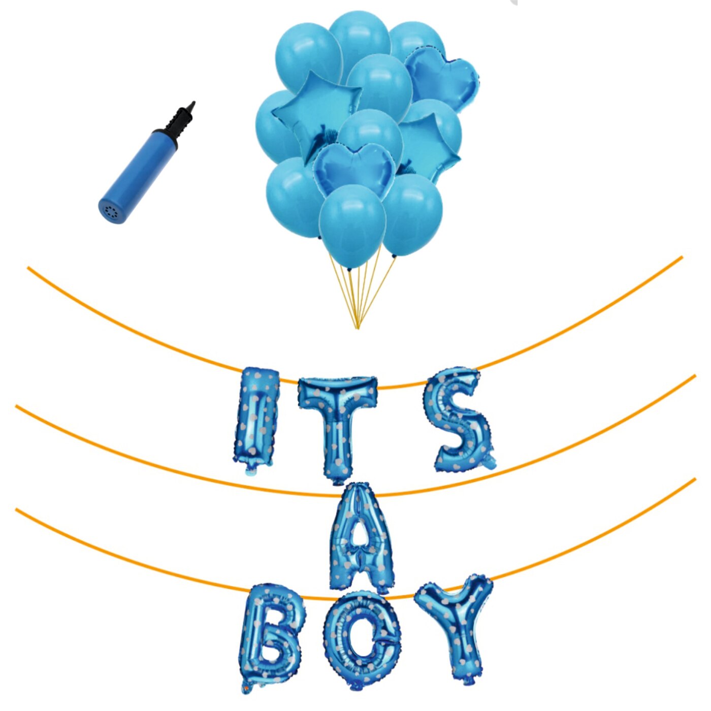 Set baloane botez, Its a boy , albastru