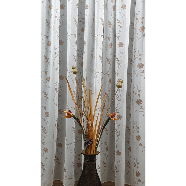 Perdea MASTEL ivoire brodata 170x245cm model B1 confectionata cu rejansa