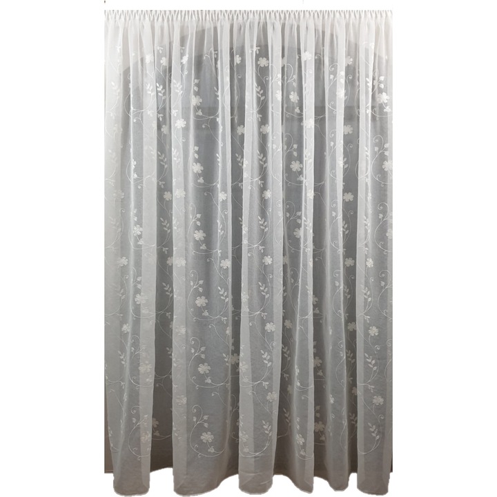 Mastel Hímzett függöny, 200x260cm, fehér