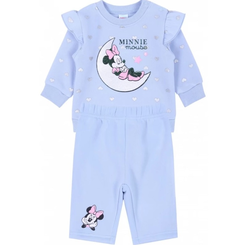 Compleu bebe, Minnie, albastru cu inimioare
