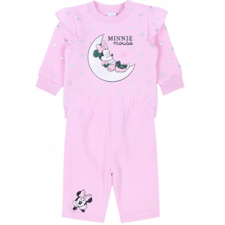 Compleu bebe, Minnie, roz cu inimioare
