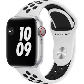 Apple Watch Nike 6, GPS, Cellular, Carcasa Silver Aluminium 40mm, Pure Platinum/Black Nike Sport Band Apple Watch Nike 6, GPS, Cellular, Carcasa Silver Aluminium 40mm, Pure Platinum/Black Nike Sport Band
