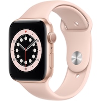 Apple Watch 6, GPS, Carcasa Gold Aluminium 44mm, Pink Sand Sport Band