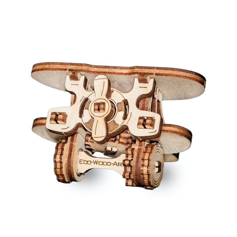 Set constructie mini cu mecanism Puzzle 3D PLANE din lemn 22 piese @ EWA
