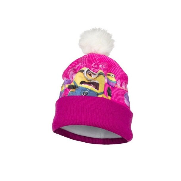Caciula Minions, captusita cu mot, Roz, Mov / Roz