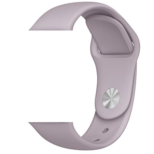 Curea din silicon pentru Apple Watch, compatibil cu dimensiunea 42/44 mm, Gri Lavanda, BBL1781