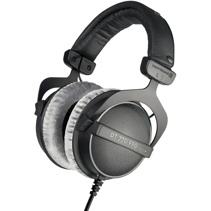 Beyerdynamic DT 770 Pro (250 ohms) Headphones Wired Head-band Music Black, 241033, Mikrofon/Fülhallgató