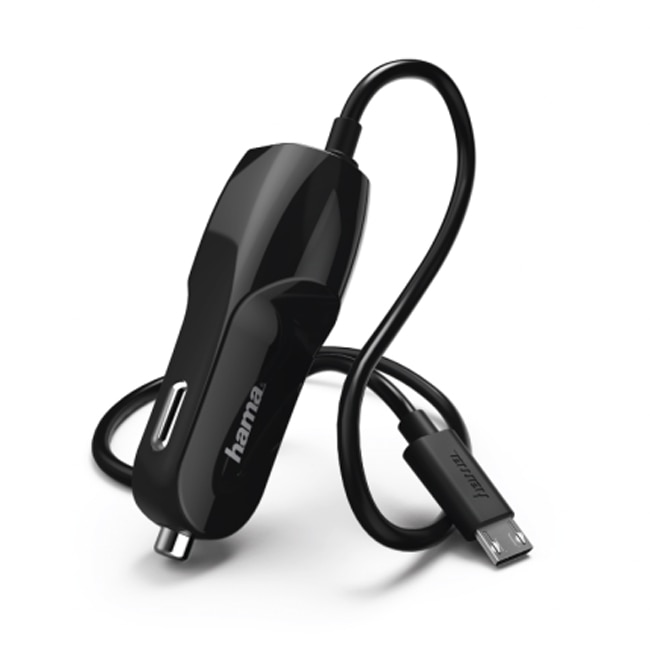 Incarcator auto Hama 173671, microUSB, 11-16V, 5v/1.2A, 1m lungime, Negru