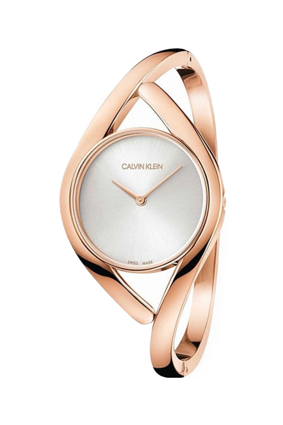 CALVIN KLEIN, Ceas quartz cu bratara din otel inoxidabil, Auriu rose/Alb