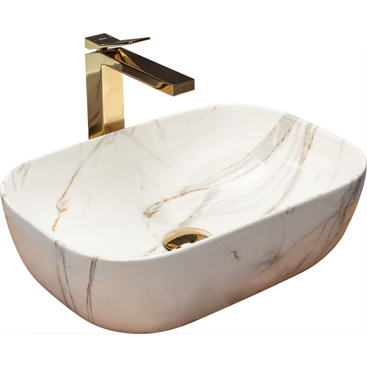 Lavoar EGO-Belinda Shiny Aiax, montaj pe blat, 46x32 cm, ceramica sanitara