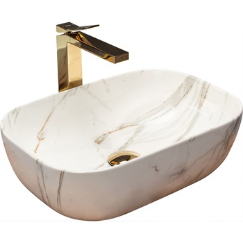 Lavoar EGO-Belinda Shiny Aiax, montaj pe blat, 46x32 cm, ceramica sanitara Lavoar EGO-Belinda Shiny Aiax, montaj pe blat, 46x32 cm, ceramica sanitara