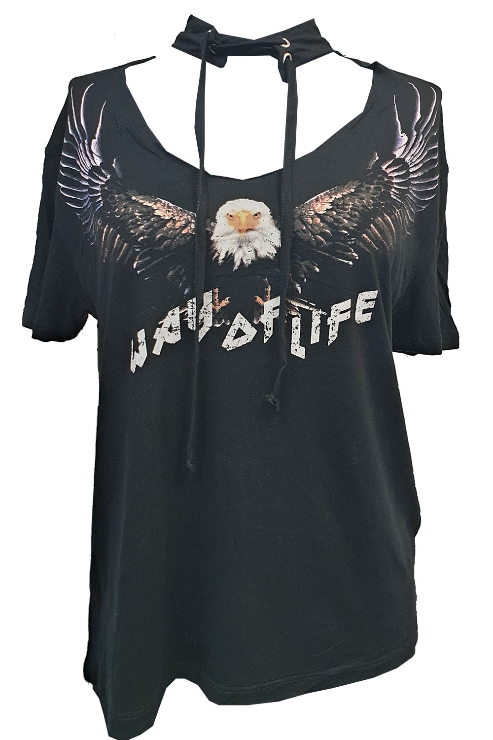 Tricou dama Tally Weijl,negru cu imprimeu animal si, Negru, XS