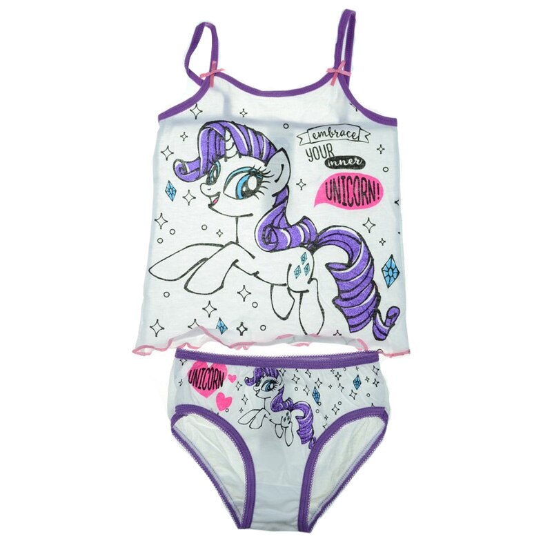 Set maiou si chilot pentru fete Sun City Little Pony HS3018A, Alb