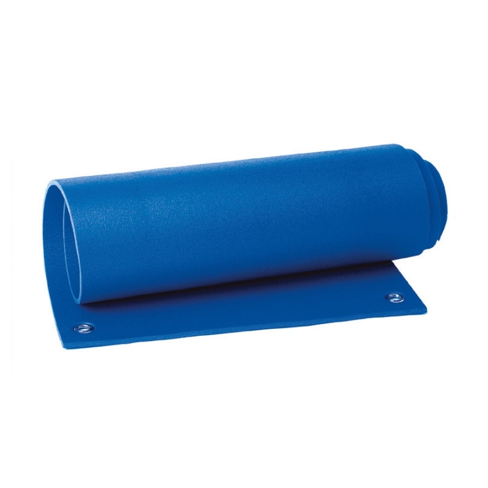 Saltea fitness, yoga si gimnastica, din spuma, 180x60 cm, cu 2 inele metalice, pentru agatare in suportul de perete, albastru
