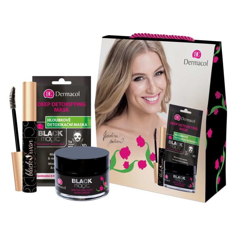 Set Black Magic, Mascara 10 ml, Gel hidratant 50 ml, Masca compresa hidratanta, Dermacol, Femei