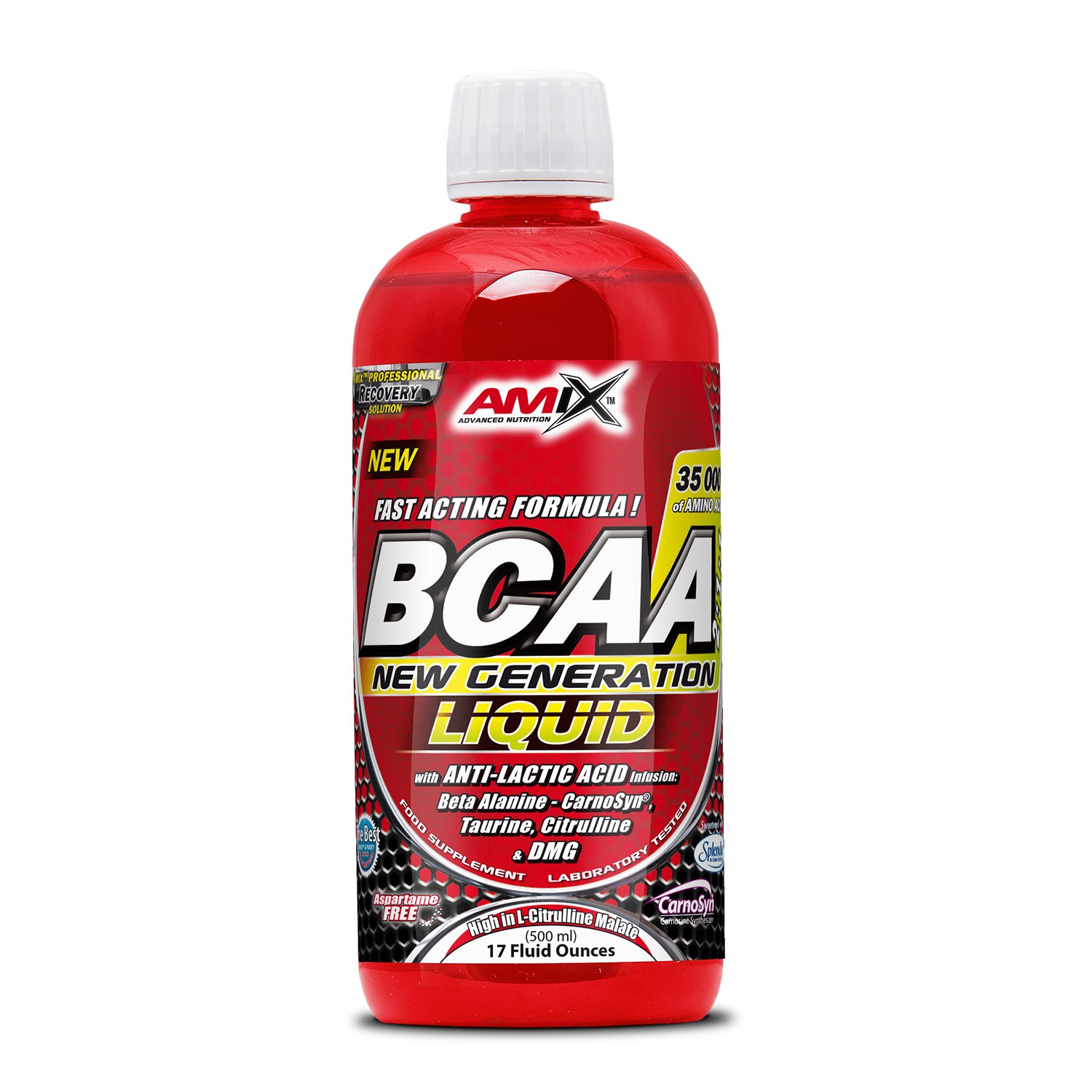 Bautura energizanta Amix Bcaa New Generation Liquid Zmeura Rosie 500 ml
