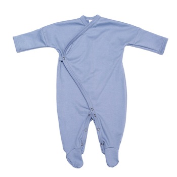 Salopeta albastra petrecuta pentru bebelusi din bumbac organic, 68/74 cm Salopeta albastra petrecuta pentru bebelusi din bumbac organic, 68/74 cm