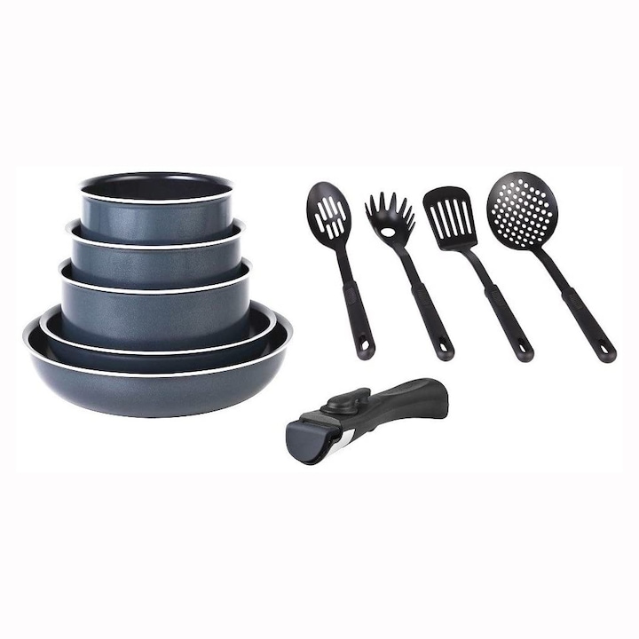 Set de vase, Arthur Martin, 10 bucati, Negru