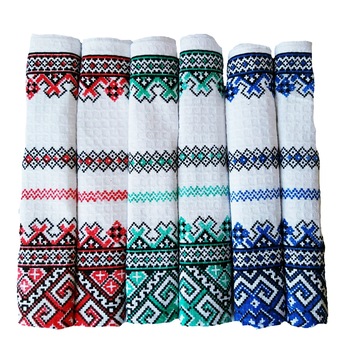 Set 6 prosoape/servete de bucatarie, 67 X 43 cm, model traditional, 100% bumbac Set 6 prosoape/servete de bucatarie, 67 X 43 cm, model traditional, 100% bumbac