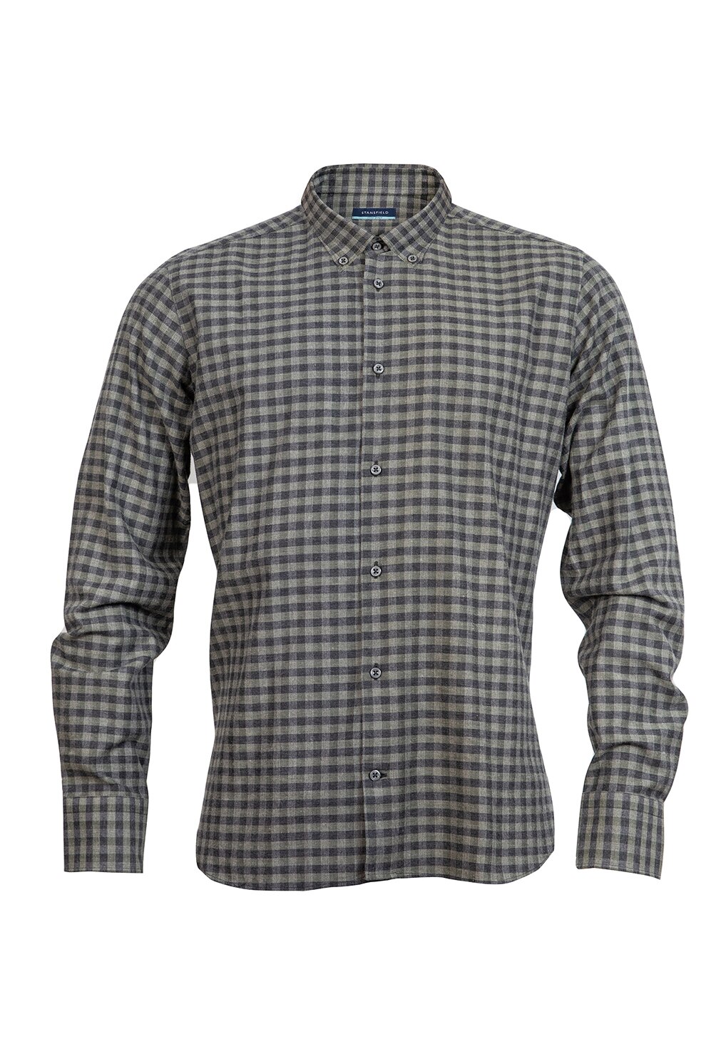 Stansfield, Camasa slim fit in carouri, Gri carbune/Verde forest/Alb prafuit, S