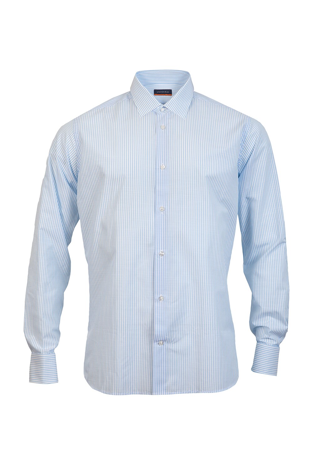 Stansfield, Camasa comfort fit de bumbac, in dungi, Albastru lavanda/Alb, M