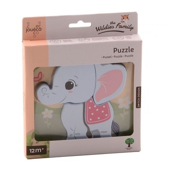 Puzzle din Lemn Jouéco, Pastel, Elefant Puzzle din Lemn Jouéco, Pastel, Elefant
