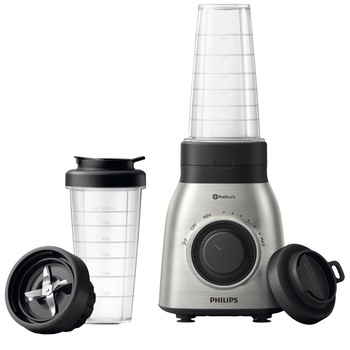 Blender Philips Viva Collection HR3554/00, 900 W, 0,6 l, tehnologie Problend 6, functie Puls, recipient on-the-go, otel inoxidabil Blender Philips Viva Collection HR3554/00, 900 W, 0,6 l, tehnologie Problend 6, functie Puls, recipient on-the-go, otel inoxidabil