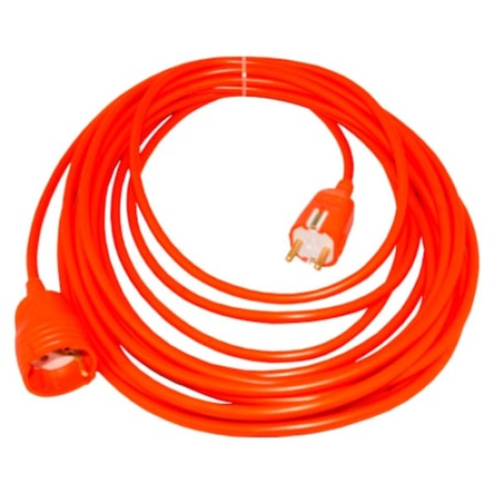 Prelungitor cupla si stecher 3 x 1.5mm, 10m, portocaliu