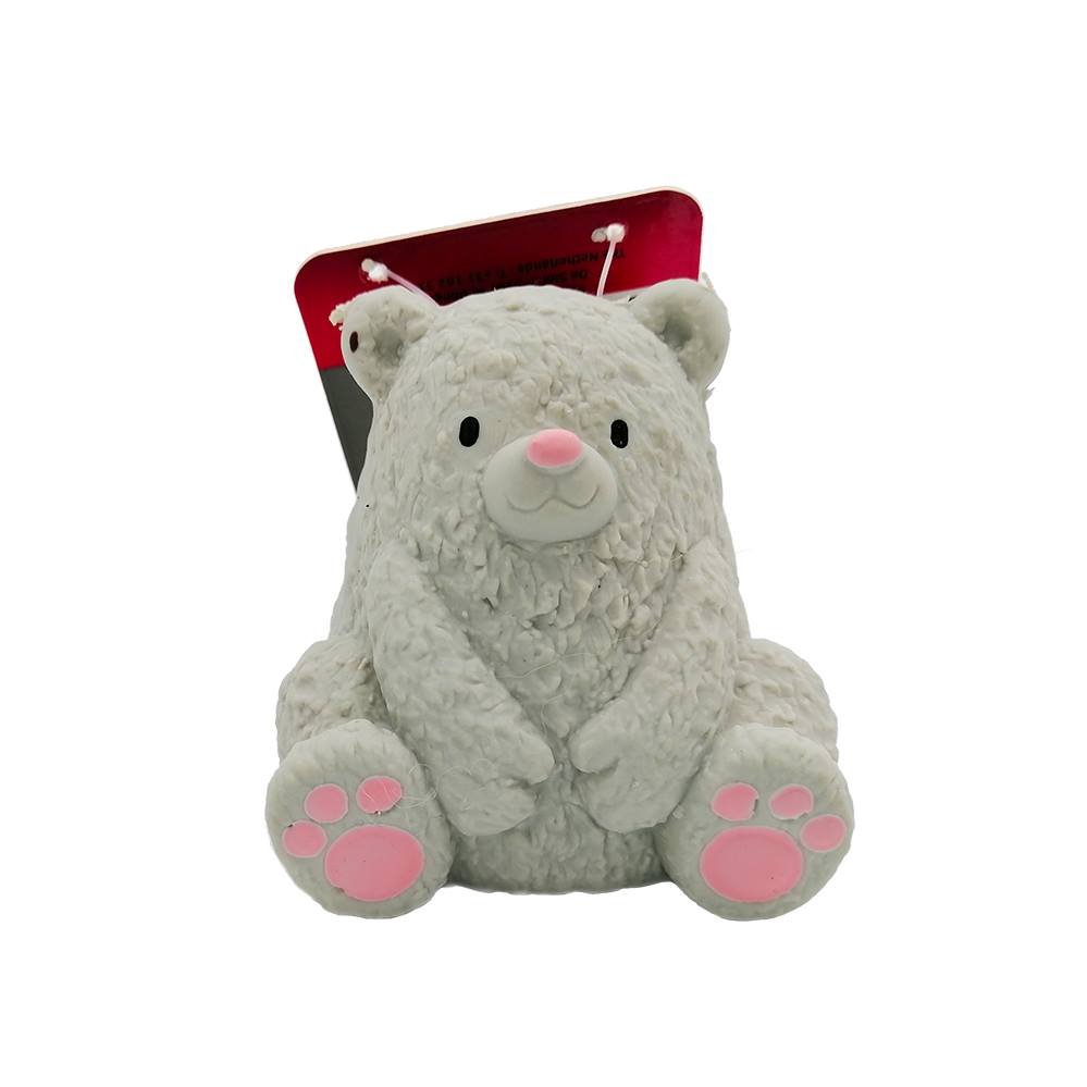 Jucarie pentru caine, Papillon, ursulet polar, 7 cm, gri, 140107g