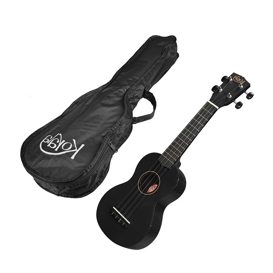 Set ukulele sopran Korala UKS30L-BK negru, pentru stangaci