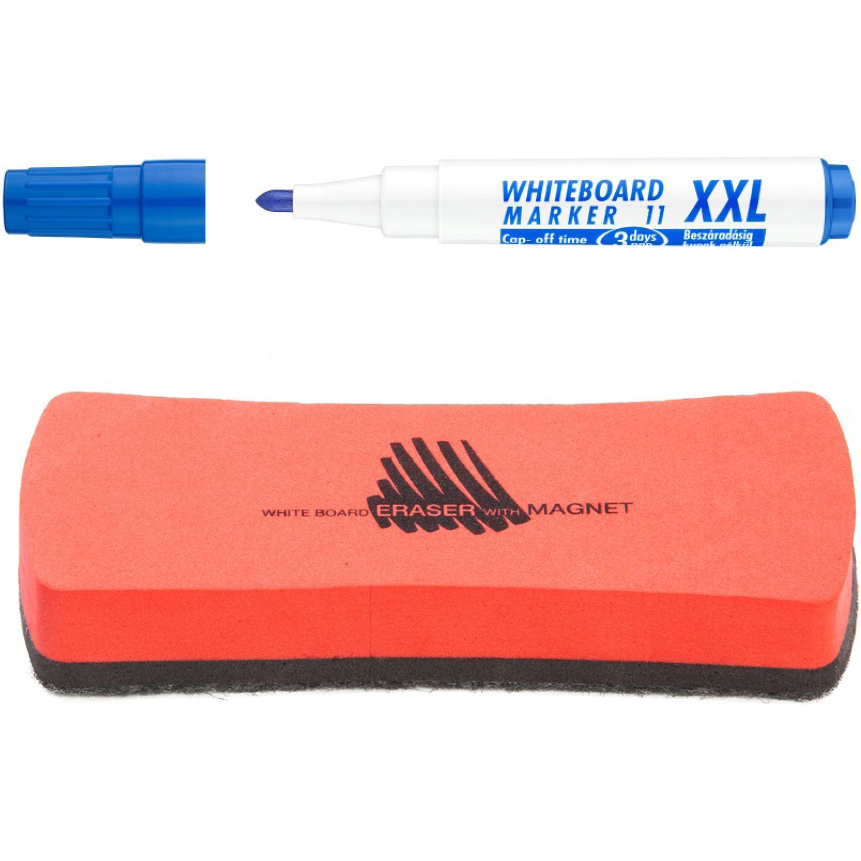 Set pentru whiteboard, marker albastru si burete, ICO