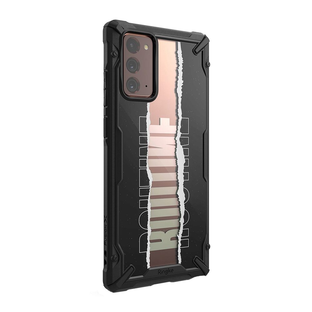 Husa Antisoc Ringke Fusion X pentru Samsung Galaxy Note 20, Design Routine, Negru