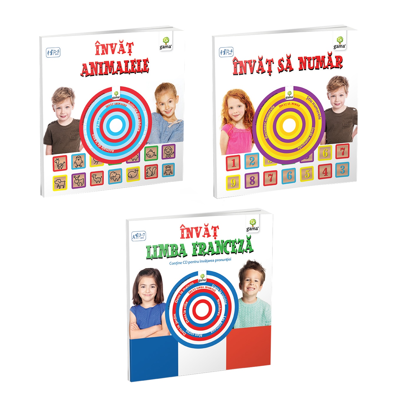 Pachet Carti educative cu CD, 3 carti