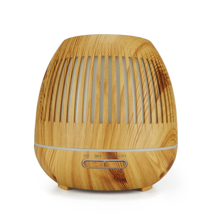 Umidificator EvoSmart™ UD-29, LED 7 culori, Lampa de veghe, Timer, Purificator Aer, Difuzor De Arome, Aromaterapie, Ultrasunete Evo, Rezervor 400 ml, culoare Light Wood
