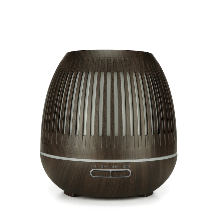 Umidificator cu lumina si aromaterapie DASOKE, capacitate rezervor 120ml, design compact, negru