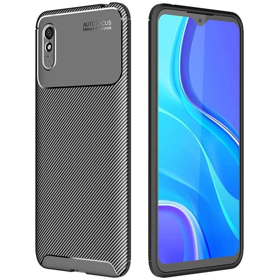 Husa Xiaomi Redmi 9A TPU Armored Carbon Fiber black