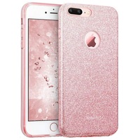husa iphone 7 plus  iphone 8 plus ultra slim din silicon cu 3 straturi protective fashion cu sclipici glitter roz imagen 19_0_
0