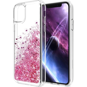 Husa iPhone 11 cu Apa si Sclipici, Lichid si Glitter, Fashion, Roz Husa iPhone 11 cu Apa si Sclipici, Lichid si Glitter, Fashion, Roz