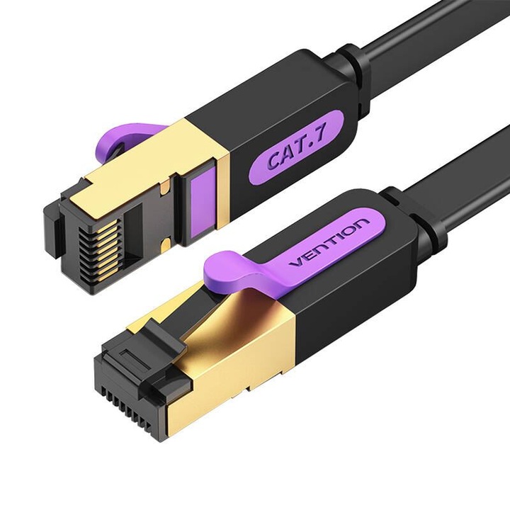 Плосък интернет кабел CAT 7, FTP - 10 GB / s и 600 MHz, 1,5 m, Vention