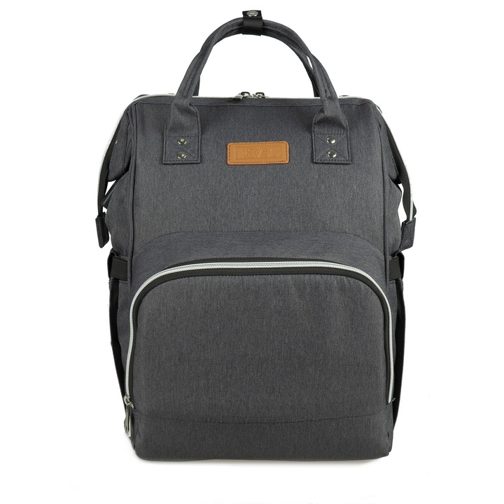 Чанта за количка NEVEQ, Раница за бебешки принадлежности, многофункционална чанта за памперси с вграден USB порт и множество функции, деним