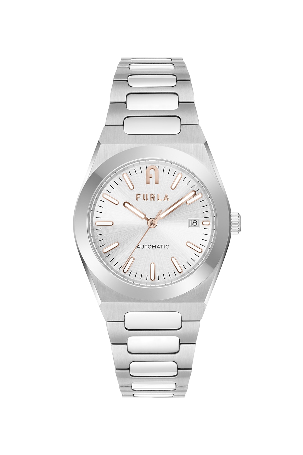 Furla, Ceas automatic din otel inoxidabil, Argintiu