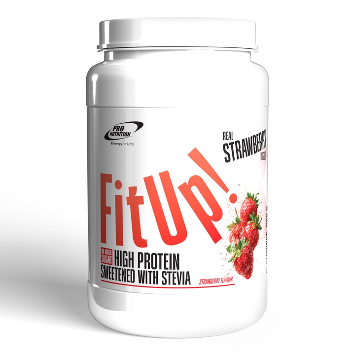 Concentrat proteic din zer, FitUp!, Capsuni, 900 g