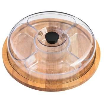 Platou rotund din lemn cu capac din plastic, 31 X 8.50 cm ,SINBO ,TAB1209 Platou rotund din lemn cu capac din plastic, 31 X 8.50 cm ,SINBO ,TAB1209