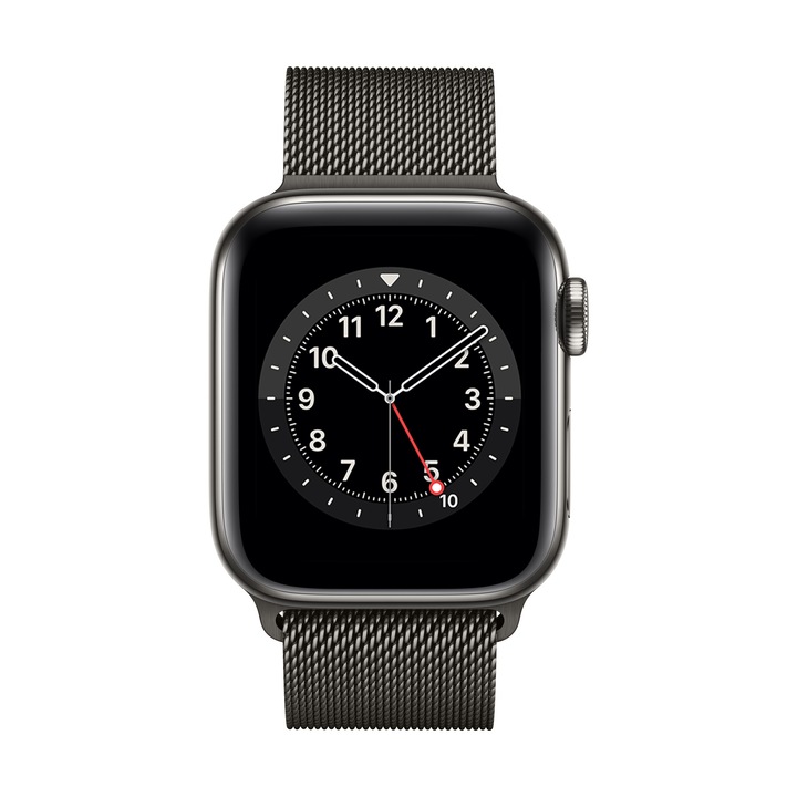 Apple Watch Series 6 GPS + Cellular, 40 mm-es grafit rozsdamentes acél tok grafit milánói pánt