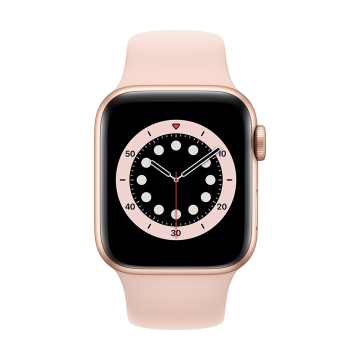 Apple Watch Series 6 GPS, 40 mm-es arany alumínium tok rózsaszín homok sportszíj