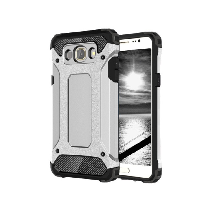 Husa protectie telefon, TPU/Plastic, Pentru Samsung Galaxy J7 (2016), Argintiu