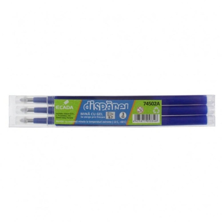 Set 3 Mine Pix Gel ECADA Disparel, 0.7 mm, Albastru