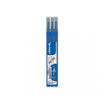 Set 3 Rezerve Roller PILOT Frixion, 0.5 mm, Albastru Set 3 Rezerve Roller PILOT Frixion, 0.5 mm, Albastru