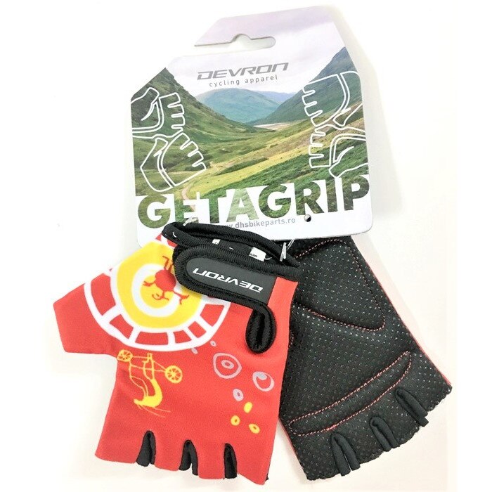 Manusi Ciclism Copii Devron 8825R - XS/3, Negru-Rosu